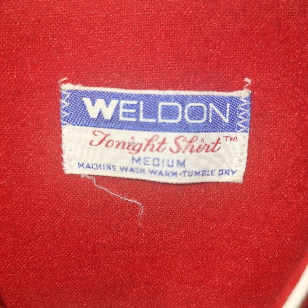 60's The Tonight Shirt Flirt Shirt Weldon Sleepwear Sz Medium Christmas Flannel - Picture 4 of 7
